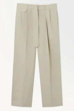 COS THE PLEATED PANTS LIGHT BEIGE