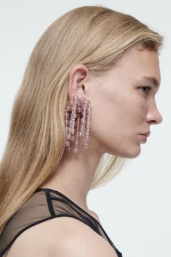 Discount COS THE QUARTZ CASCADE EARRINGS STRAWBERRY QUARTZ