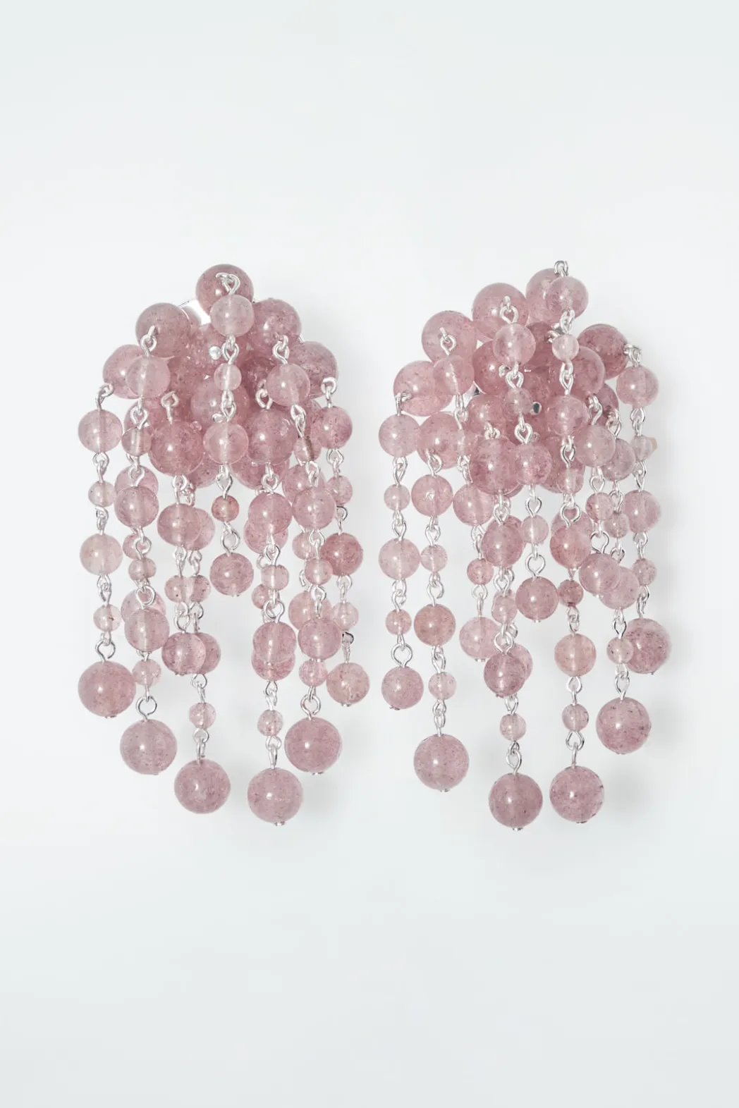 Discount COS THE QUARTZ CASCADE EARRINGS STRAWBERRY QUARTZ