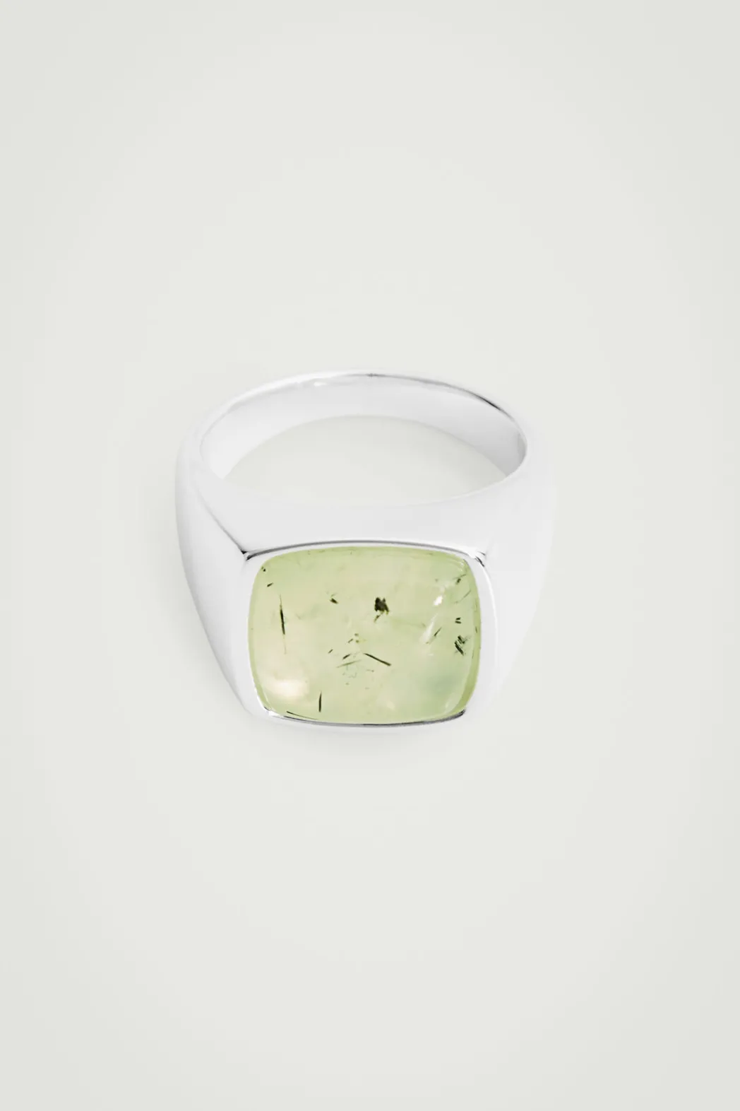 Clearance COS THE QUARTZ SILVER SIGNET RING JADE QUARTZ