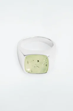 Clearance COS THE QUARTZ SILVER SIGNET RING JADE QUARTZ