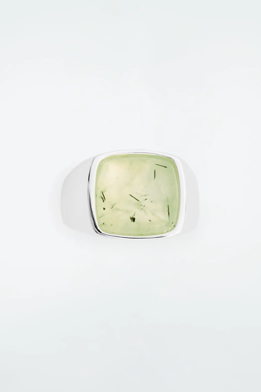 Clearance COS THE QUARTZ SILVER SIGNET RING JADE QUARTZ