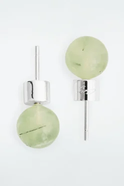 Discount COS THE QUARTZ STUD EARRINGS JADE QUARTZ