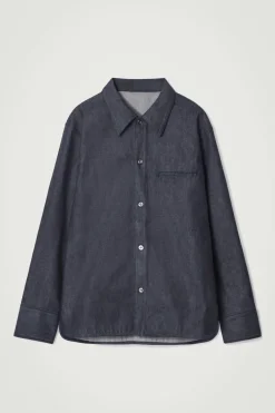 Sale COS THE RAW DENIM SHIRT INDIGO