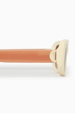 Discount COS THE RECTANGLE ACETATE SUNGLASSES CREAM / PINK