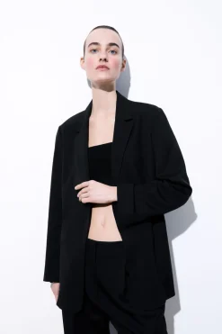 Sale COS THE RELAXED BELTED BLAZER BLACK