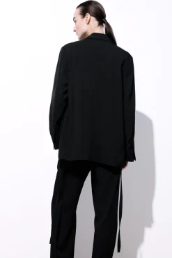 Sale COS THE RELAXED BELTED BLAZER BLACK