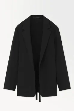 Sale COS THE RELAXED BELTED BLAZER BLACK