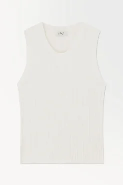 Hot COS THE RIBBED-KNIT TANK TOP IVORY