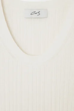 Hot COS THE RIBBED-KNIT TANK TOP IVORY