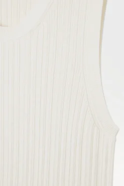 Hot COS THE RIBBED-KNIT TANK TOP IVORY