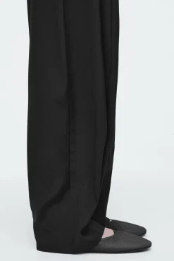 New COS THE RUCHED LEATHER BALLET FLATS CHESTNUT