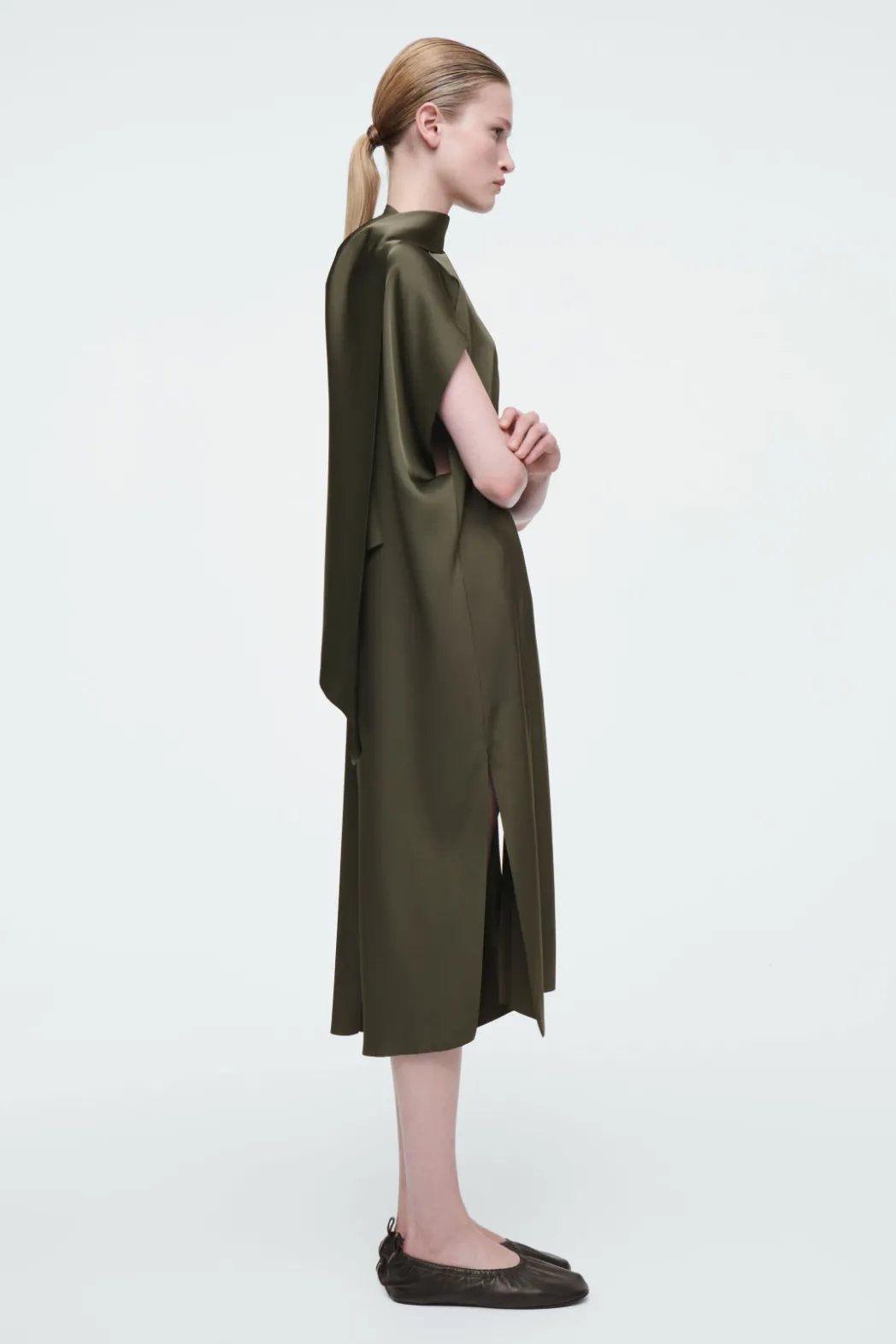 Clearance COS THE SCARF SHIFT DRESS FOG