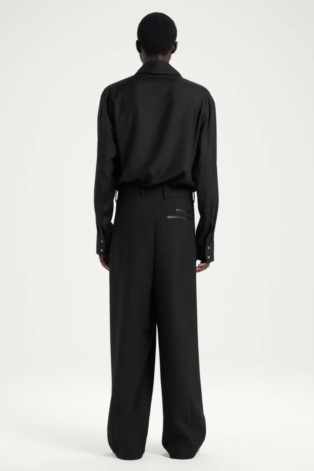 Best COS THE SHAWL-COLLAR SILK SHIRT CARBON