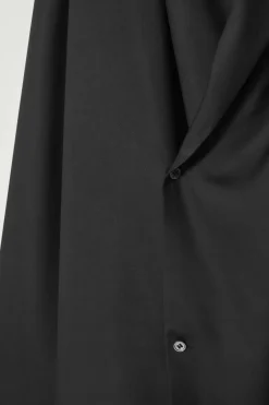 Best COS THE SHAWL-COLLAR SILK SHIRT CARBON