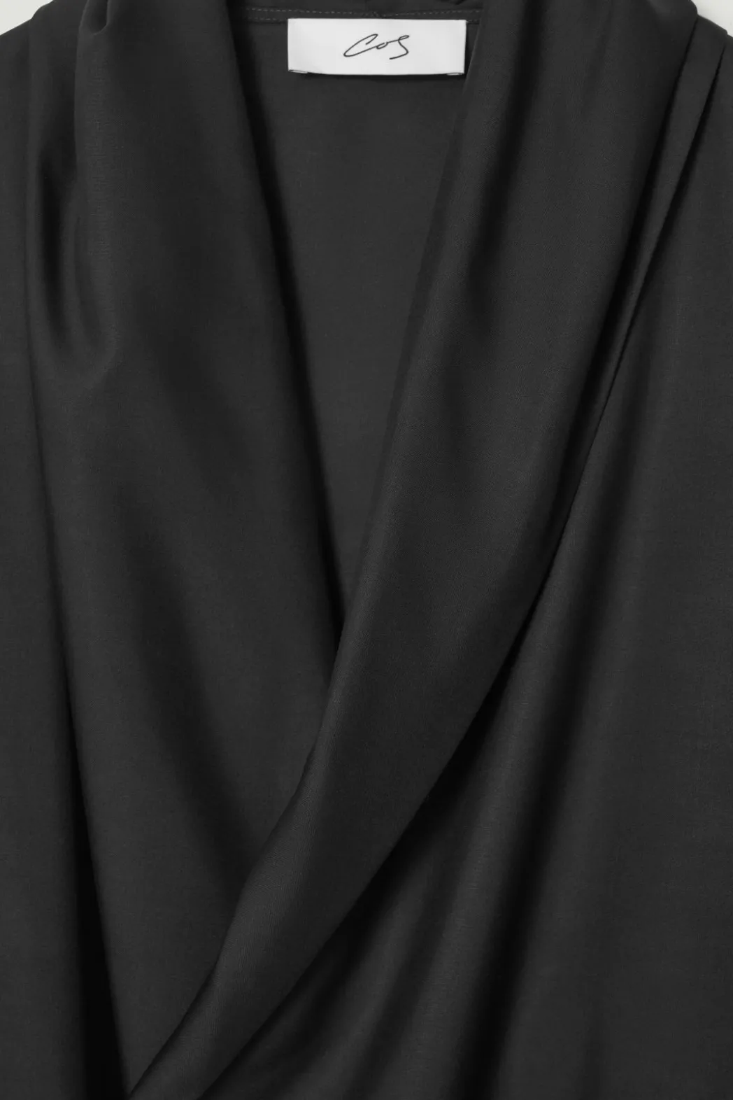 Best COS THE SHAWL-COLLAR SILK SHIRT CARBON
