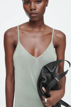 New COS THE SHEER KNITTED SLIP DRESS PISTACHIO