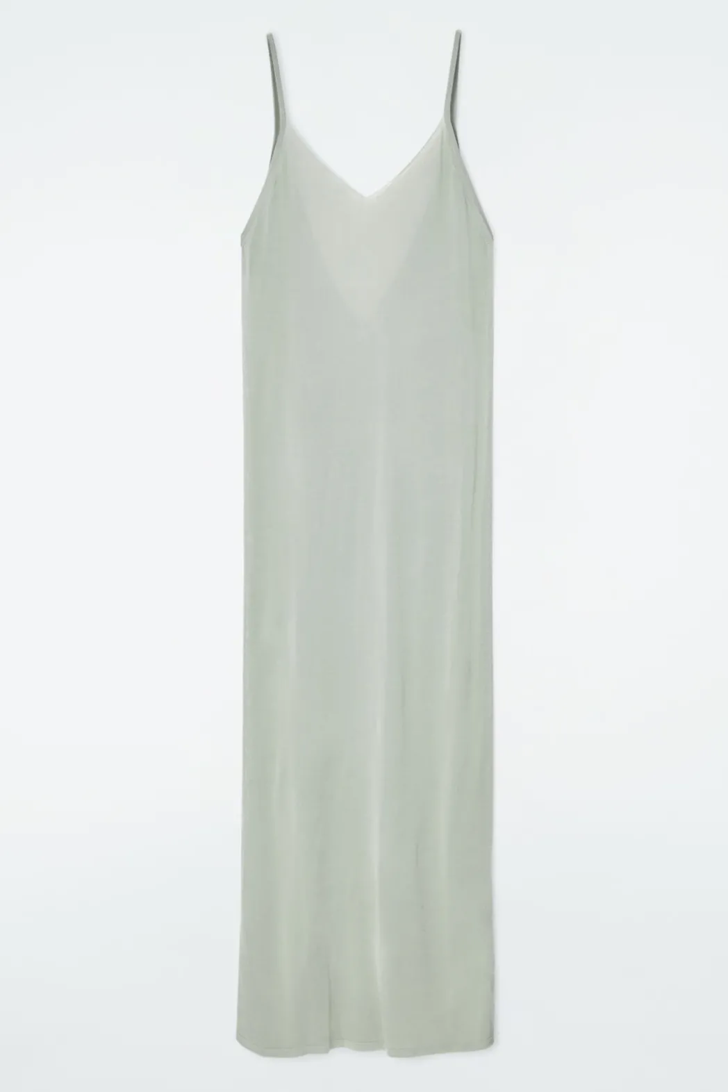 New COS THE SHEER KNITTED SLIP DRESS PISTACHIO