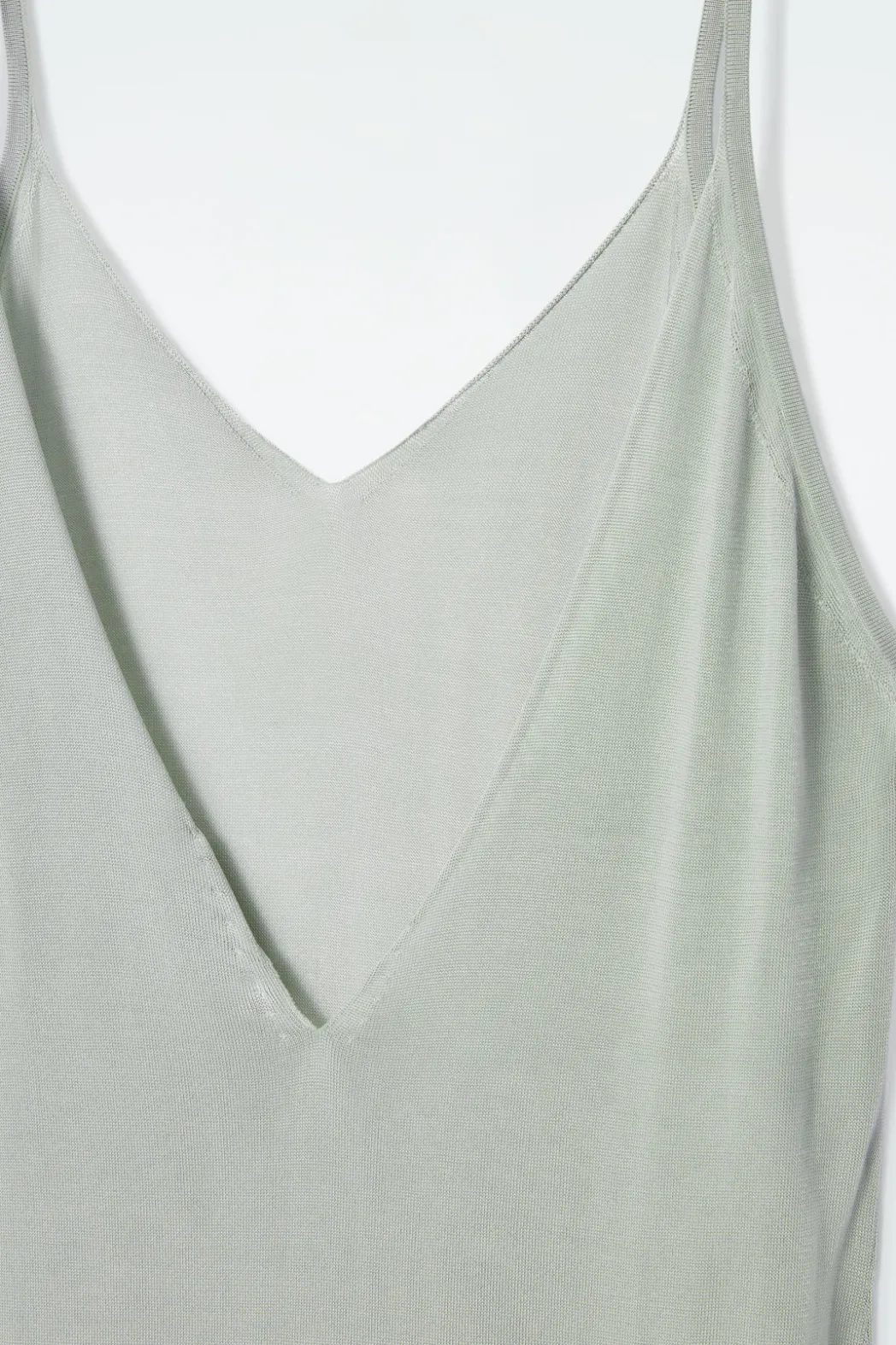 New COS THE SHEER KNITTED SLIP DRESS PISTACHIO