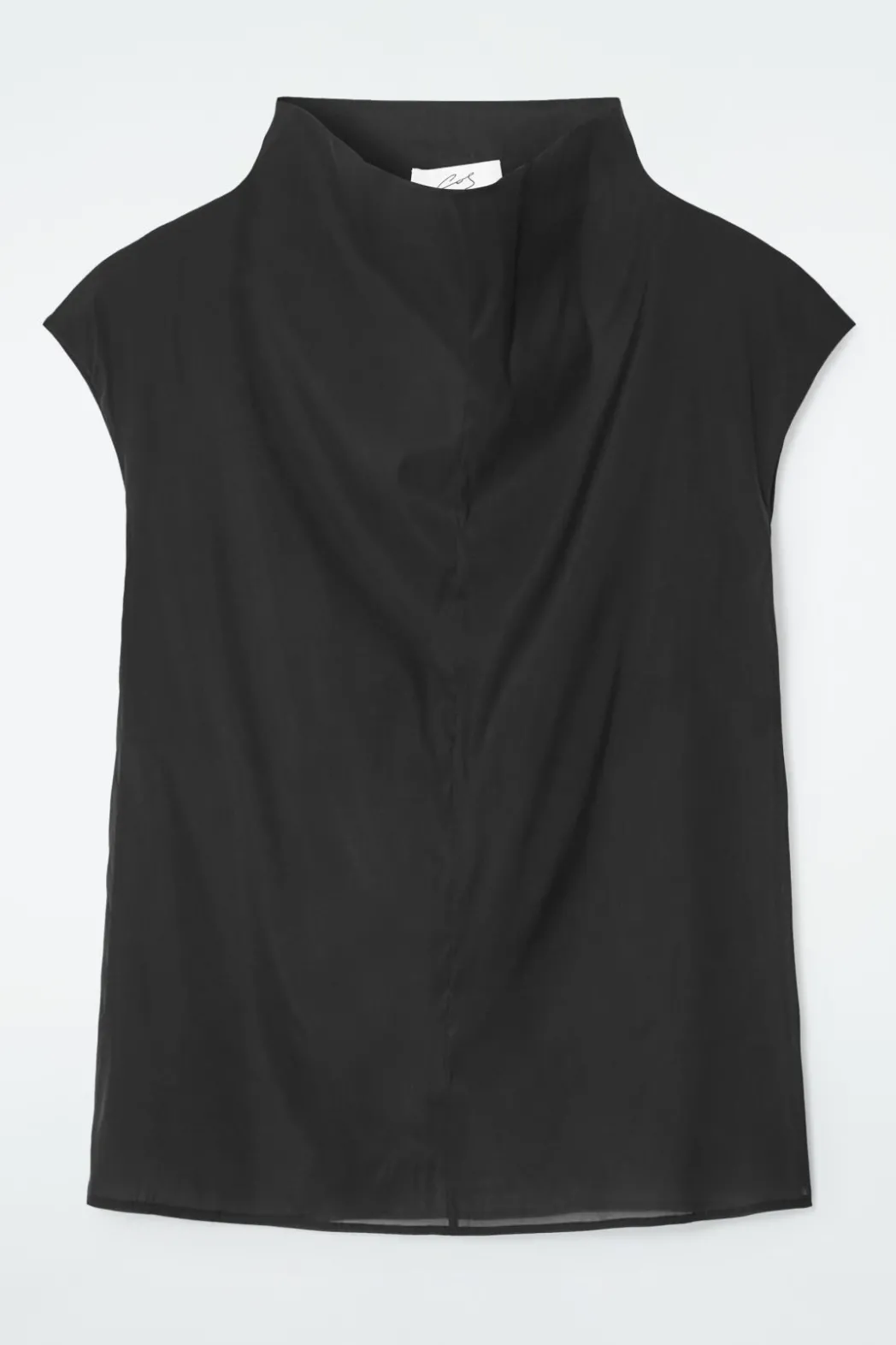 Sale COS THE SHEER SLEEVELESS TOP CARBON
