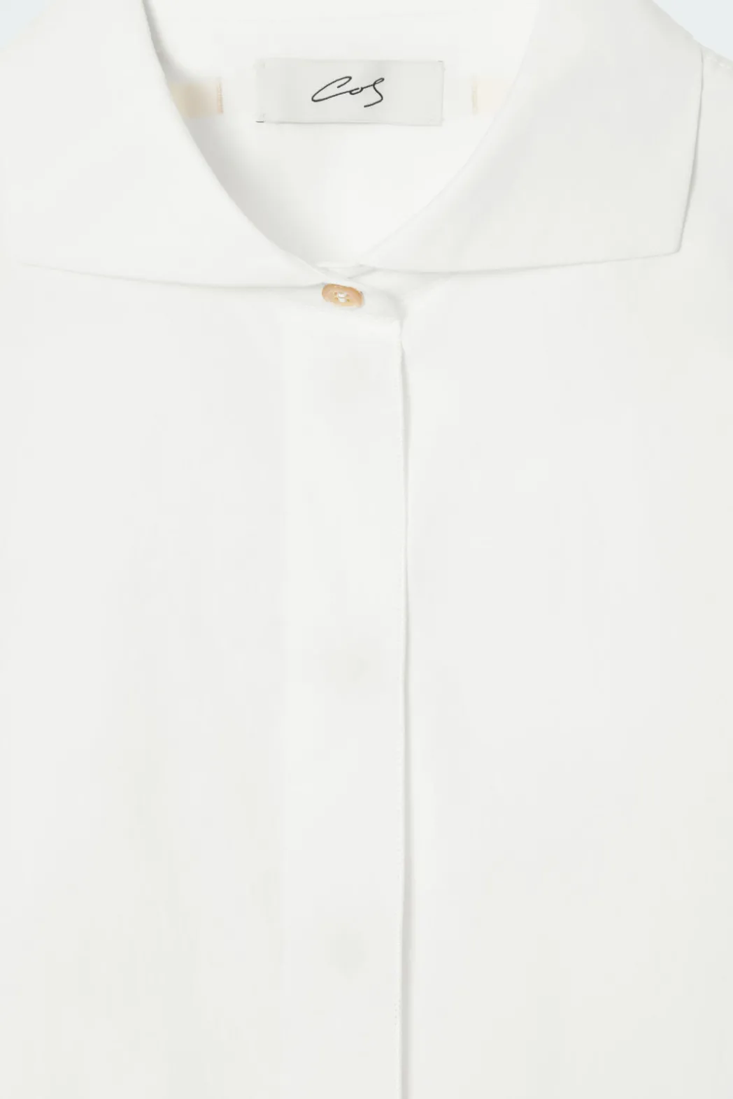 Discount COS THE SIGNATURE COTTON-POPLIN SHIRT CHALK