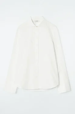 Discount COS THE SIGNATURE COTTON-POPLIN SHIRT CHALK