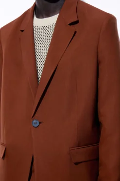 Outlet COS THE SINGLE-BREASTED WOOL BLAZER TERRACOTTA