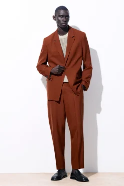 Outlet COS THE SINGLE-BREASTED WOOL BLAZER TERRACOTTA