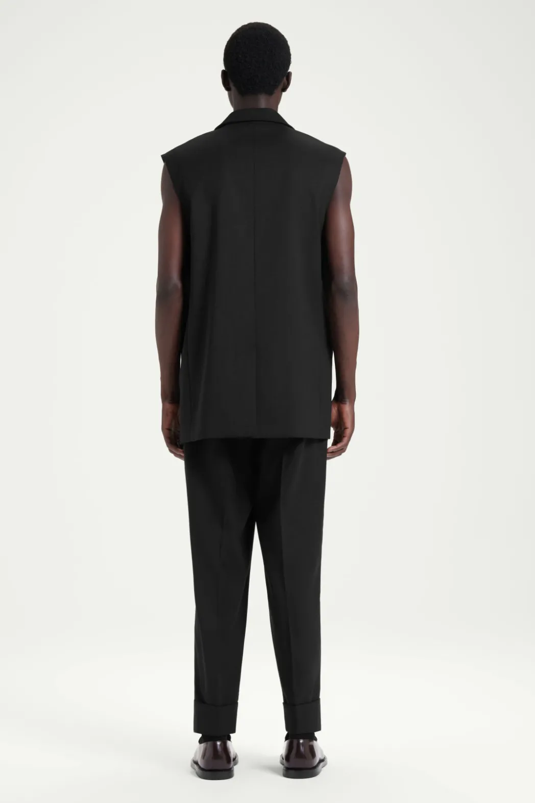 Hot COS THE SLEEVELESS DOUBLE-BREASTED BLAZER CARBON