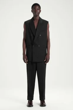 Hot COS THE SLEEVELESS DOUBLE-BREASTED BLAZER CARBON