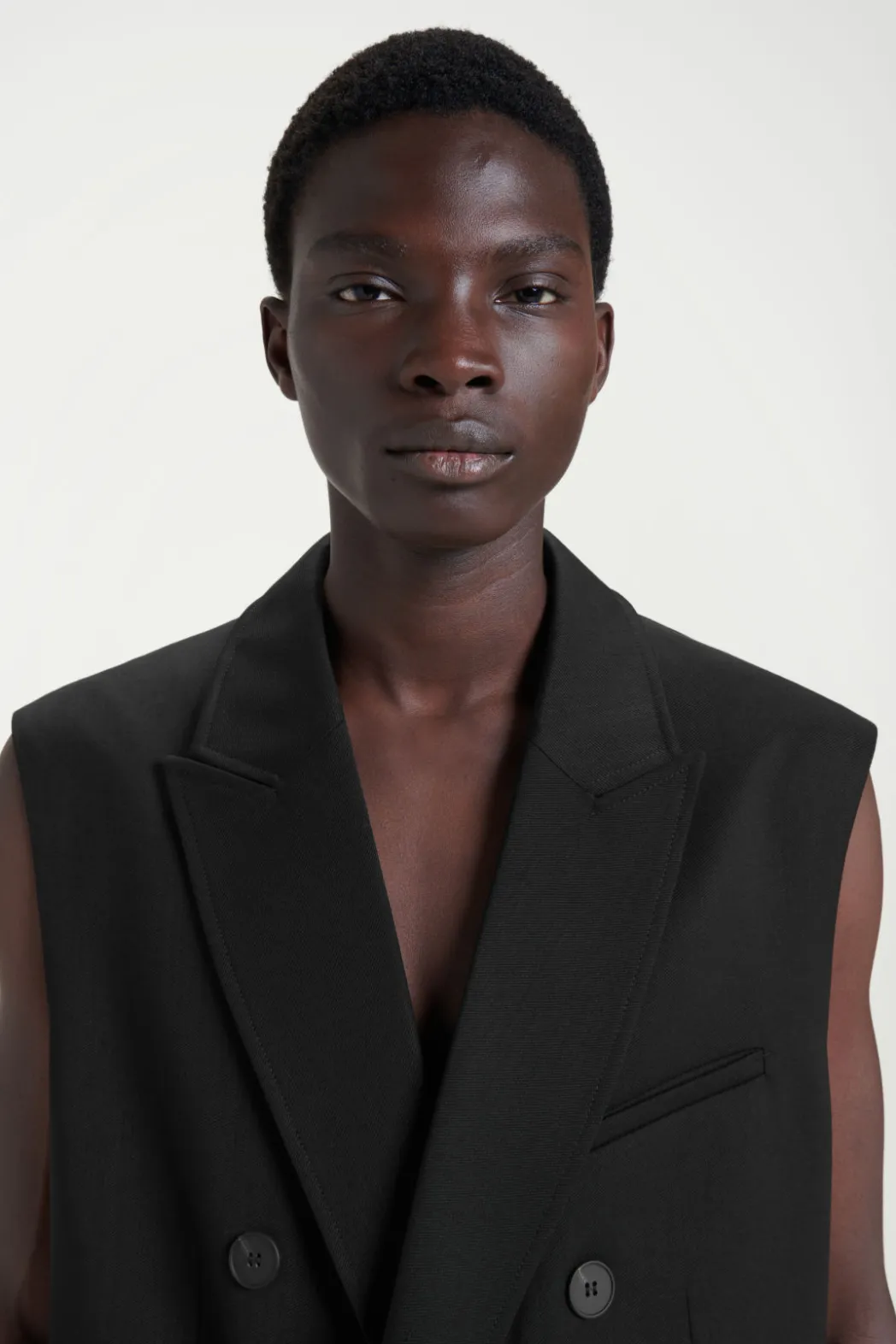 Hot COS THE SLEEVELESS DOUBLE-BREASTED BLAZER CARBON