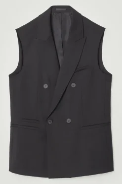 Hot COS THE SLEEVELESS DOUBLE-BREASTED BLAZER CARBON