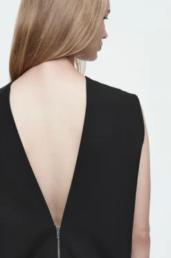 Best COS THE SLEEVELESS TAILORED WOOL DRESS CARBON