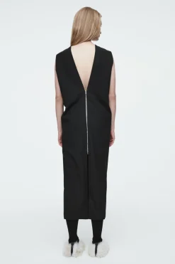 Best COS THE SLEEVELESS TAILORED WOOL DRESS CARBON