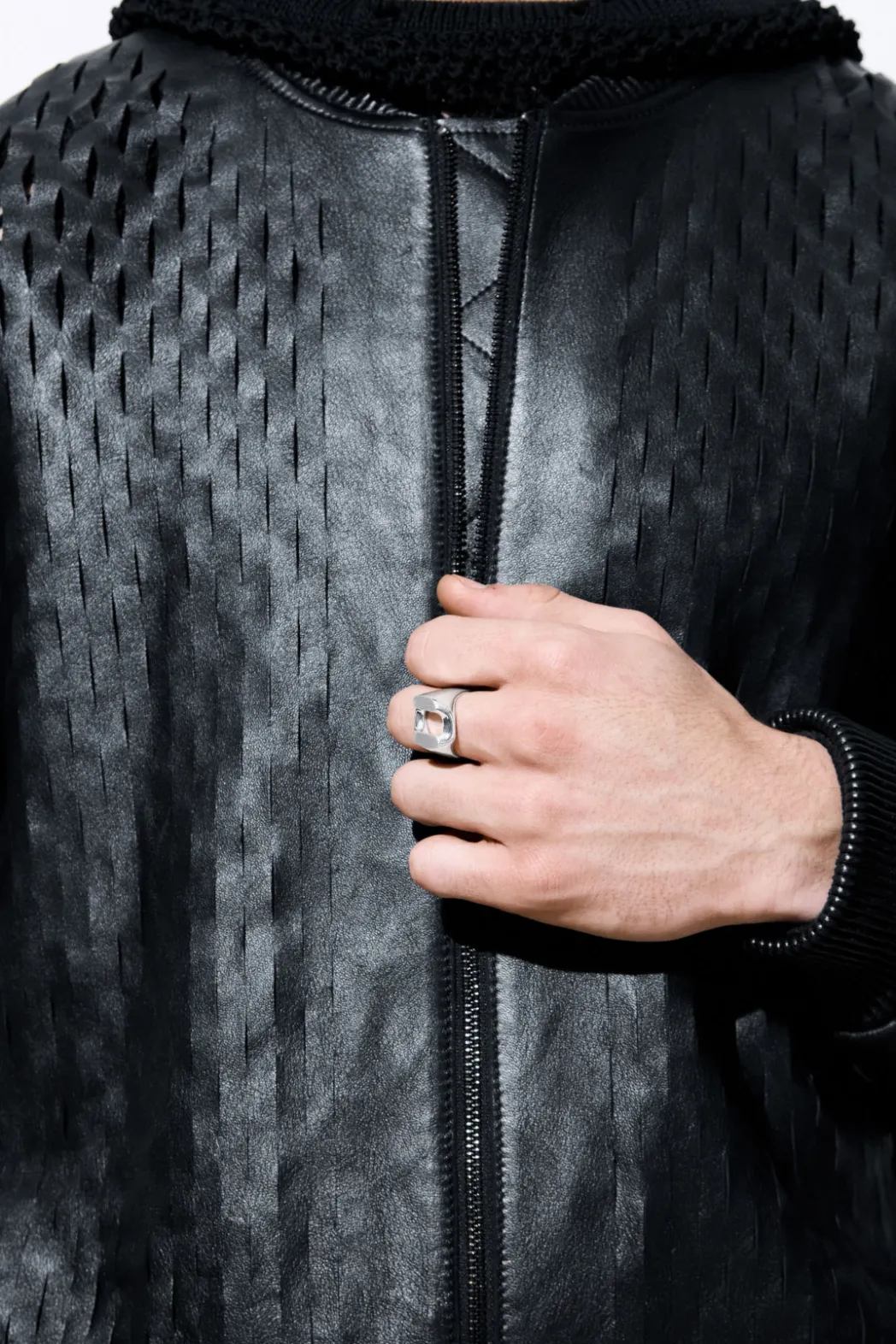 COS THE STERLING CHAIN-LINK RING SILVER