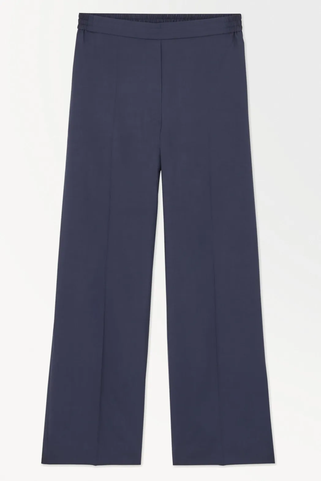 New COS THE STRAIGHT-LEG SILK PANTS NAVY