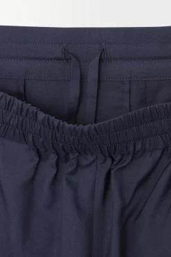 New COS THE STRAIGHT-LEG SILK PANTS NAVY