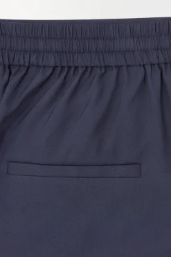 New COS THE STRAIGHT-LEG SILK PANTS NAVY