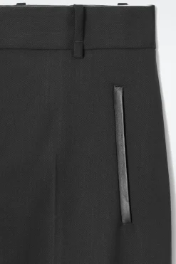 COS THE TAILORED BARREL-LEG PANTS CARBON