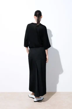 Outlet COS THE TAILORED WOOL TWILL SKIRT BLACK