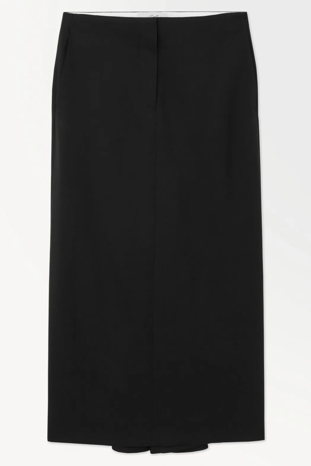 Outlet COS THE TAILORED WOOL TWILL SKIRT BLACK