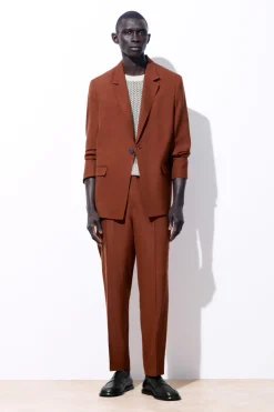 Hot COS THE TAPERED WOOL TWILL SUIT TROUSERS TERRACOTTA