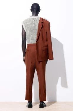 Hot COS THE TAPERED WOOL TWILL SUIT TROUSERS TERRACOTTA