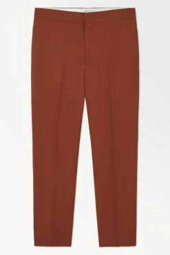 Hot COS THE TAPERED WOOL TWILL SUIT TROUSERS TERRACOTTA