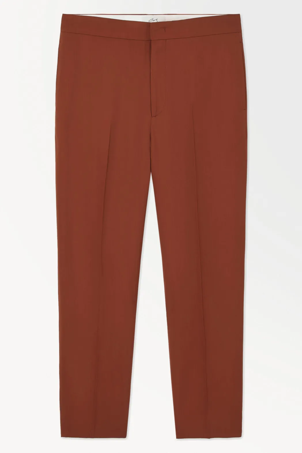 Hot COS THE TAPERED WOOL TWILL SUIT TROUSERS TERRACOTTA