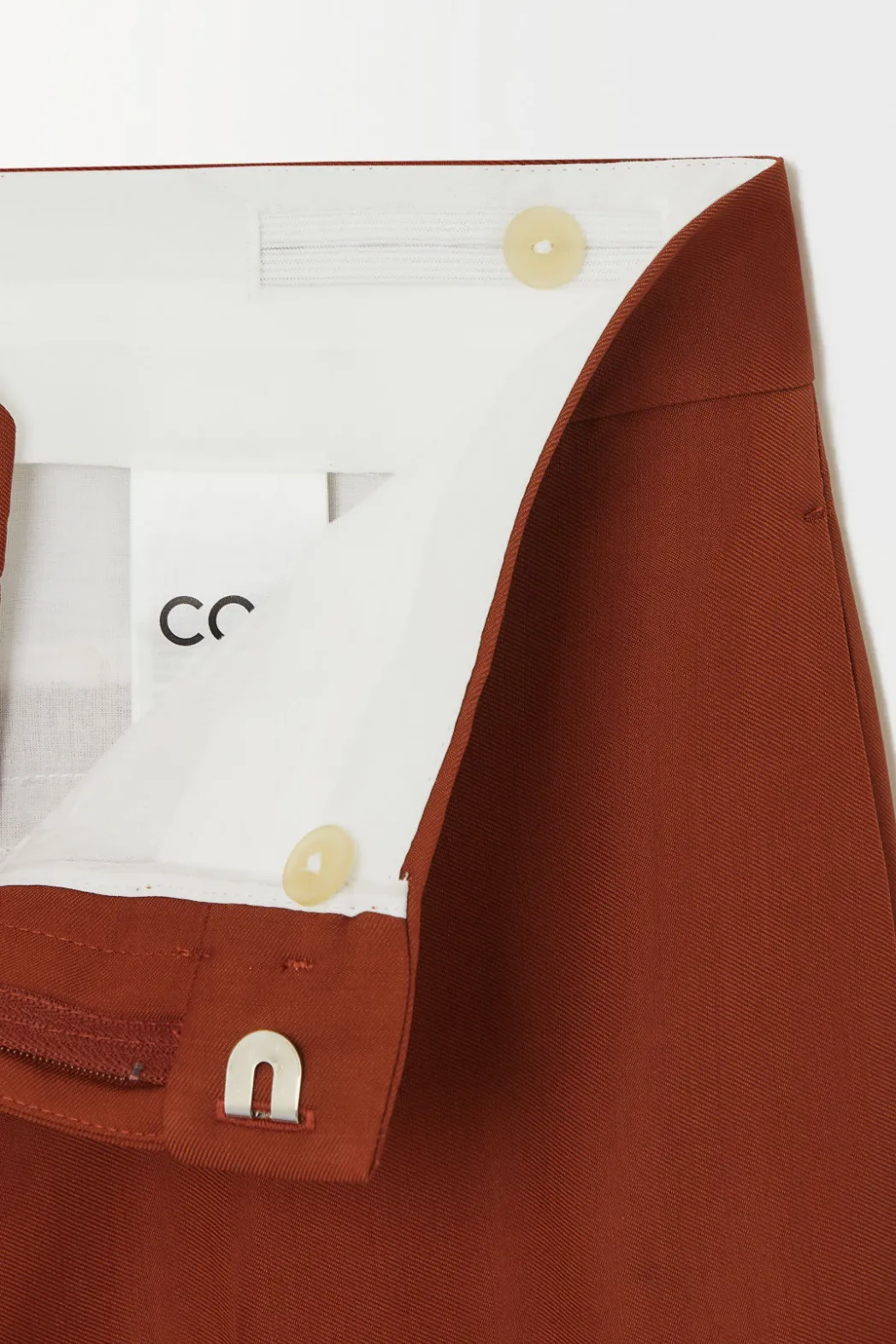 Hot COS THE TAPERED WOOL TWILL SUIT TROUSERS TERRACOTTA