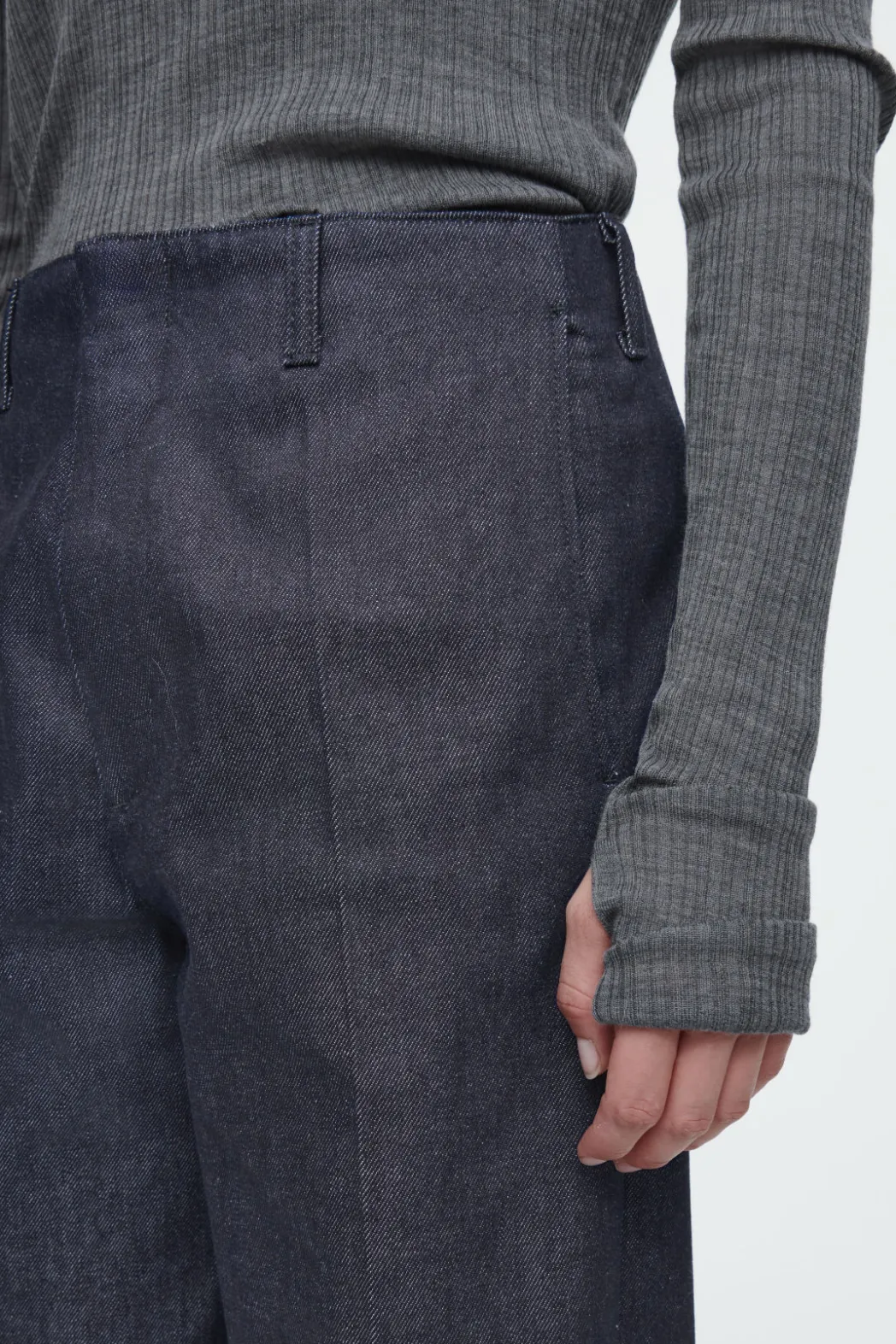 Outlet COS THE WIDE-LEG RAW DENIM JEANS INDIGO