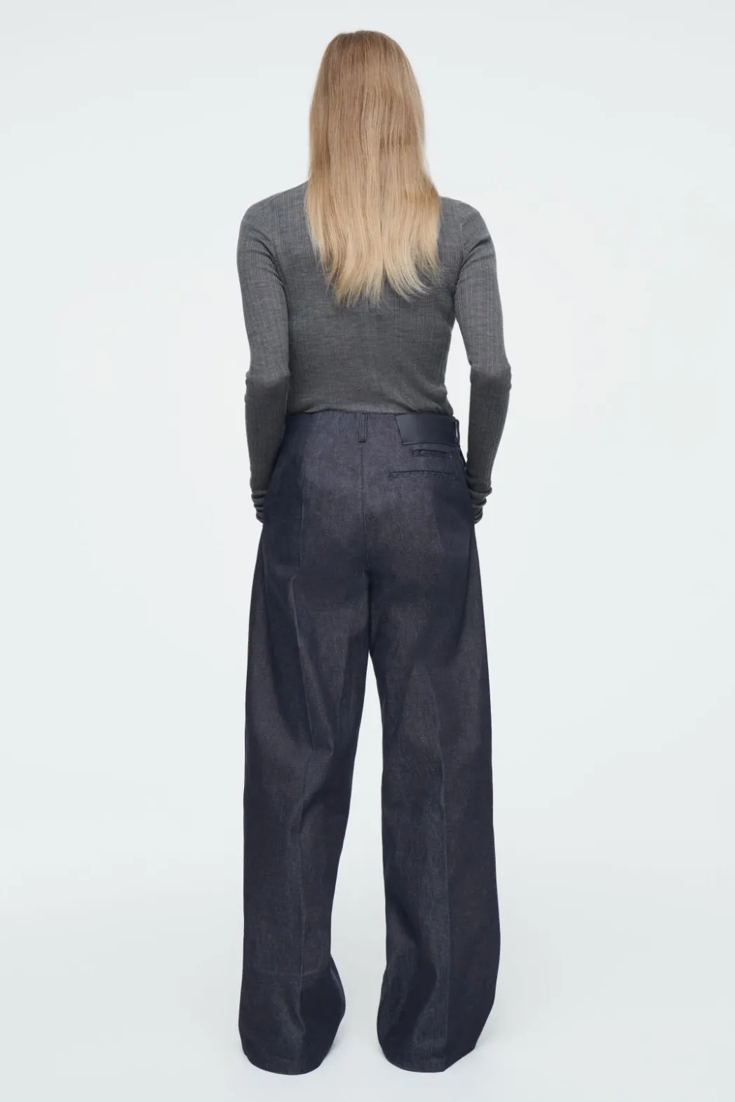 Outlet COS THE WIDE-LEG RAW DENIM JEANS INDIGO