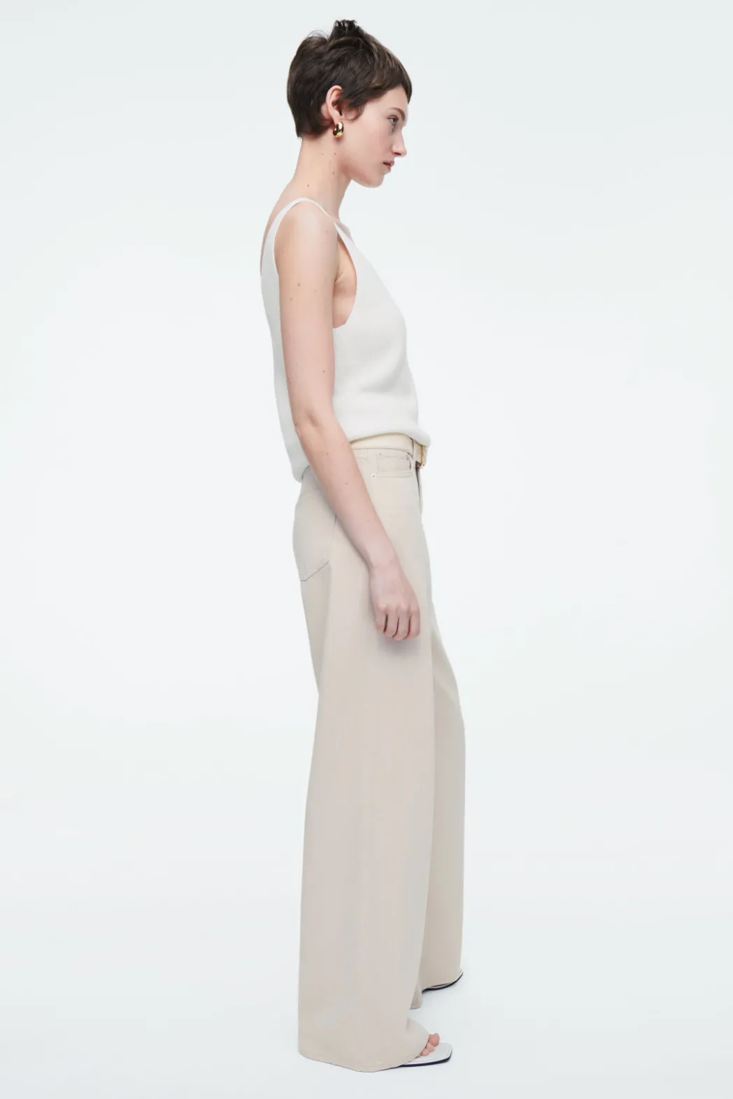 Online COS TIDE WIDE-LEG JEANS ECRU