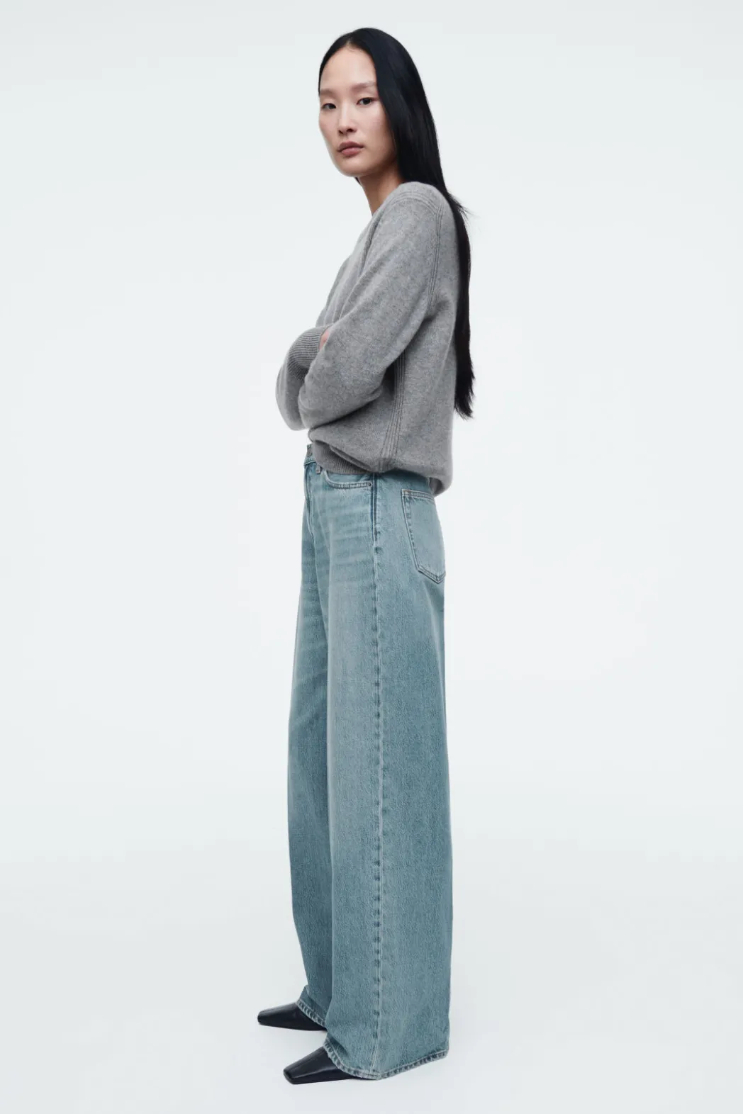 Outlet COS TIDE WIDE-LEG JEANS DUSTY BLUE